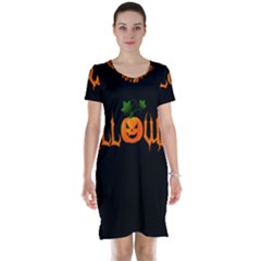 Halloween Short Sleeve Nightdress by Valentinaart