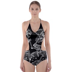 Skeletons - Halloween Cut-out One Piece Swimsuit by Valentinaart