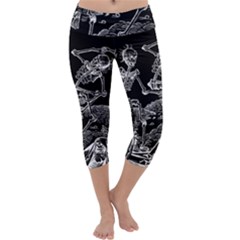 Skeletons - Halloween Capri Yoga Leggings by Valentinaart