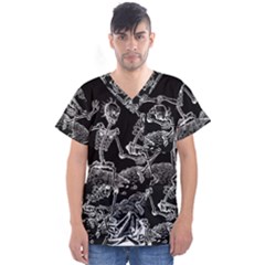 Skeletons - Halloween Men s V-neck Scrub Top