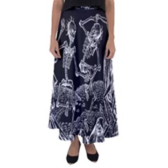 Skeletons - Halloween Flared Maxi Skirt