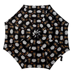 Ghost And Chest Halloween Pattern Hook Handle Umbrellas (medium) by Valentinaart