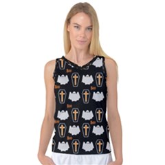 Ghost And Chest Halloween Pattern Women s Basketball Tank Top by Valentinaart