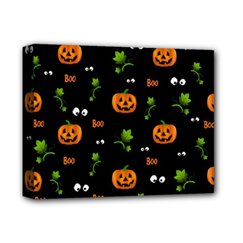 Pumpkins - Halloween Pattern Deluxe Canvas 14  X 11  by Valentinaart