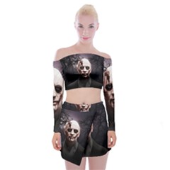 Zombie Off Shoulder Top With Skirt Set by Valentinaart