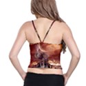 Cute Baby Elephant On A Jetty Spaghetti Strap Bra Top View2