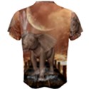 Cute Baby Elephant On A Jetty Men s Cotton Tee View2