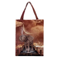 Cute Baby Elephant On A Jetty Classic Tote Bag by FantasyWorld7