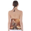 Cute Baby Elephant On A Jetty Babydoll Tankini Top View2