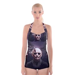 Zombie Boyleg Halter Swimsuit  by Valentinaart