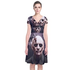 Zombie Short Sleeve Front Wrap Dress by Valentinaart