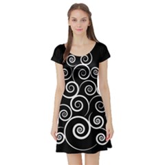 Abstract Spiral Christmas Tree Short Sleeve Skater Dress by Mariart