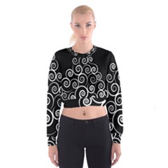 Abstract Spiral Christmas Tree Cropped Sweatshirt