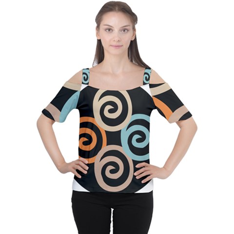 Abroad Spines Circle Cutout Shoulder Tee by Mariart