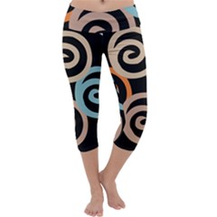 Abroad Spines Circle Capri Yoga Leggings by Mariart