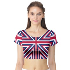 Alternatively Mega British America Short Sleeve Crop Top (tight Fit)