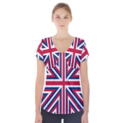 Alternatively Mega British America Short Sleeve Front Detail Top