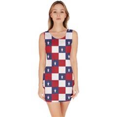 American Flag Star White Red Blue Bodycon Dress by Mariart