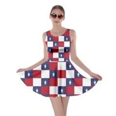 American Flag Star White Red Blue Skater Dress by Mariart