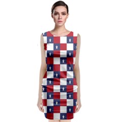 American Flag Star White Red Blue Classic Sleeveless Midi Dress by Mariart