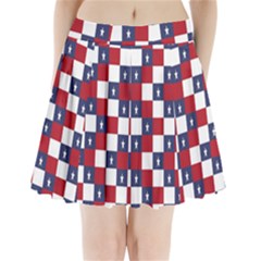 American Flag Star White Red Blue Pleated Mini Skirt by Mariart