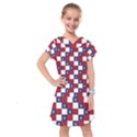 American Flag Star White Red Blue Kids  Drop Waist Dress View1