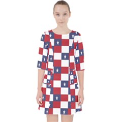 American Flag Star White Red Blue Pocket Dress by Mariart