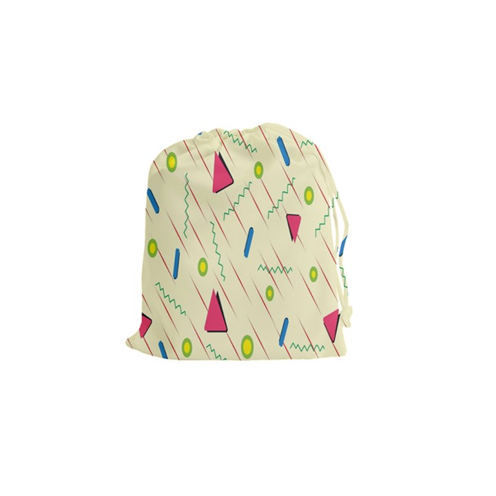 Background  With Lines Triangles Drawstring Pouches (Small) 