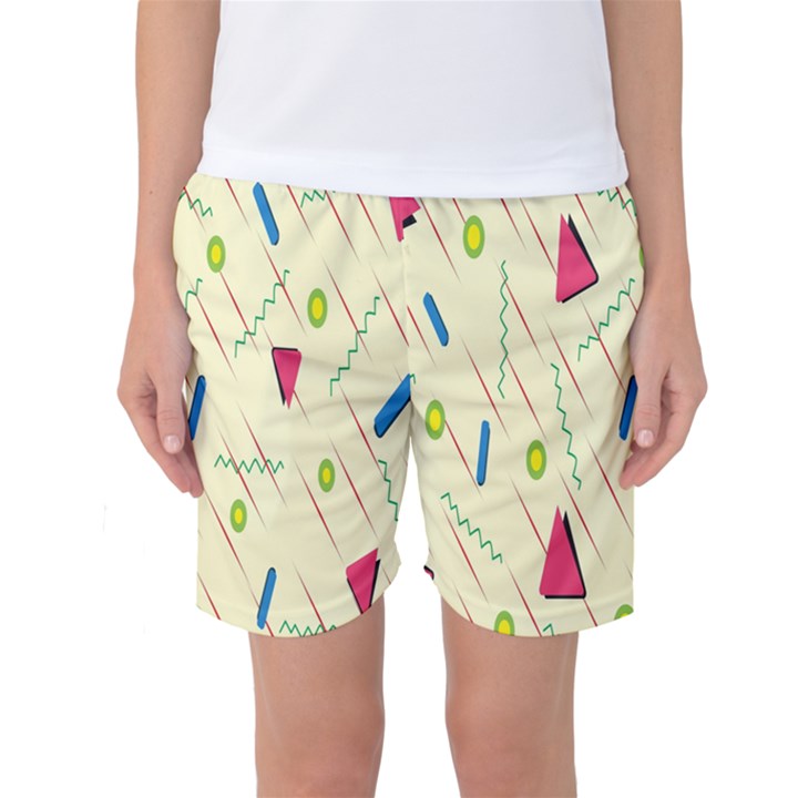 Background  With Lines Triangles Women s Basketball Shorts