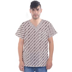 Batik Java Culture Traditional Men s V-neck Scrub Top