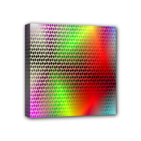 Abstract Rainbow Pattern Colorful Stars Space Mini Canvas 4  X 4 