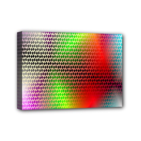 Abstract Rainbow Pattern Colorful Stars Space Mini Canvas 7  X 5  by Mariart