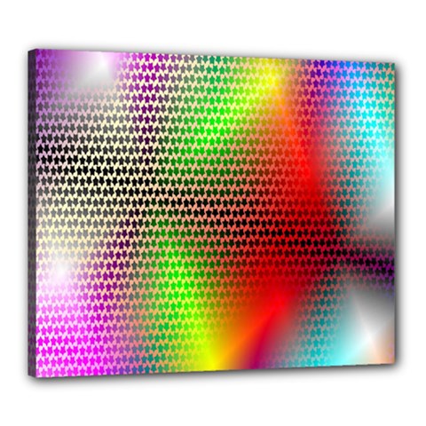 Abstract Rainbow Pattern Colorful Stars Space Canvas 24  X 20  by Mariart