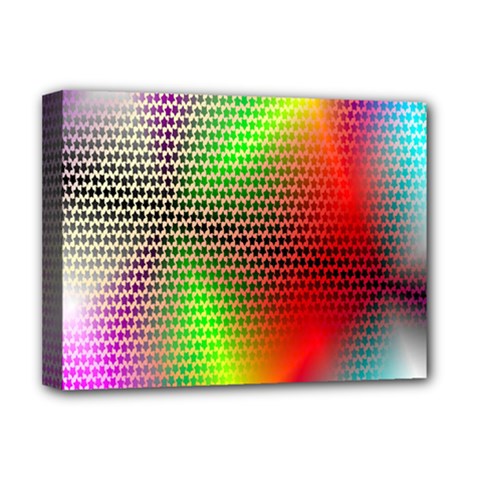 Abstract Rainbow Pattern Colorful Stars Space Deluxe Canvas 16  X 12   by Mariart