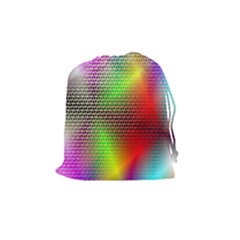 Abstract Rainbow Pattern Colorful Stars Space Drawstring Pouches (medium)  by Mariart