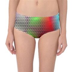 Abstract Rainbow Pattern Colorful Stars Space Mid-waist Bikini Bottoms