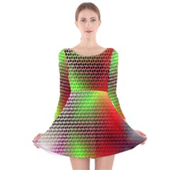 Abstract Rainbow Pattern Colorful Stars Space Long Sleeve Velvet Skater Dress by Mariart