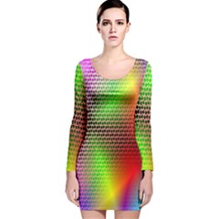 Abstract Rainbow Pattern Colorful Stars Space Long Sleeve Velvet Bodycon Dress by Mariart