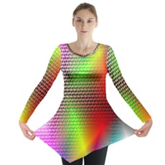 Abstract Rainbow Pattern Colorful Stars Space Long Sleeve Tunic  by Mariart