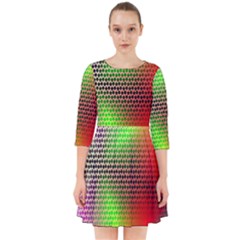 Abstract Rainbow Pattern Colorful Stars Space Smock Dress