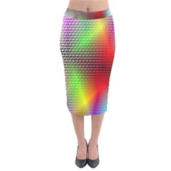 Abstract Rainbow Pattern Colorful Stars Space Velvet Midi Pencil Skirt by Mariart