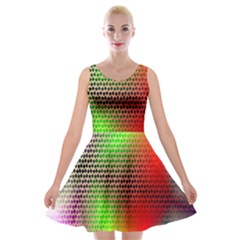 Abstract Rainbow Pattern Colorful Stars Space Velvet Skater Dress by Mariart