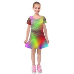 Abstract Rainbow Pattern Colorful Stars Space Kids  Short Sleeve Velvet Dress by Mariart