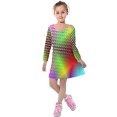 Abstract Rainbow Pattern Colorful Stars Space Kids  Long Sleeve Velvet Dress by Mariart