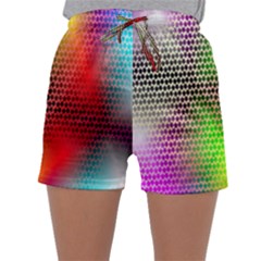 Abstract Rainbow Pattern Colorful Stars Space Sleepwear Shorts by Mariart