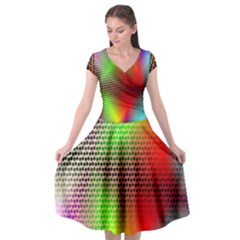 Abstract Rainbow Pattern Colorful Stars Space Cap Sleeve Wrap Front Dress by Mariart