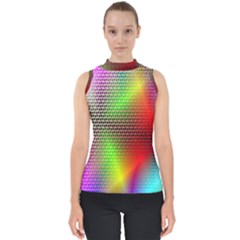 Abstract Rainbow Pattern Colorful Stars Space Shell Top by Mariart