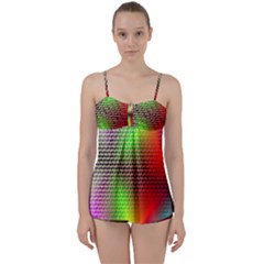 Abstract Rainbow Pattern Colorful Stars Space Babydoll Tankini Set by Mariart