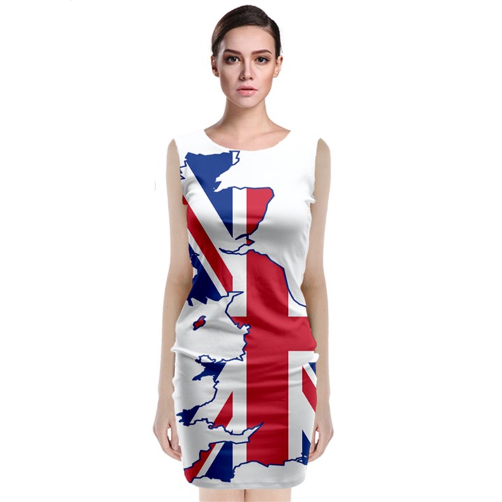 Britain Flag England Nations Sleeveless Velvet Midi Dress