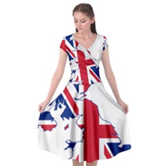 Britain Flag England Nations Cap Sleeve Wrap Front Dress by Mariart